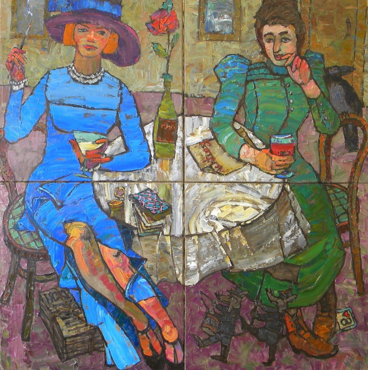 Полина Горецкая "Клара Цеткин и Роза Люксембург" 2011 холст, масло 140х140 частная коллекция