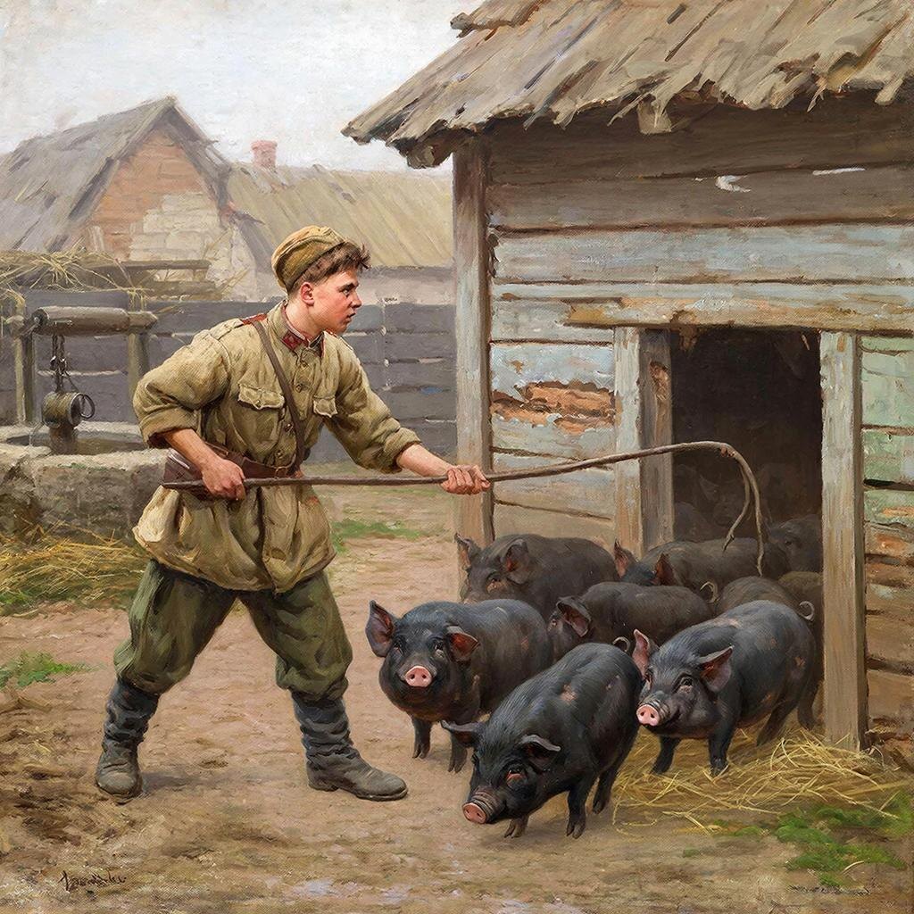 Хрюкающих подсвинков на место