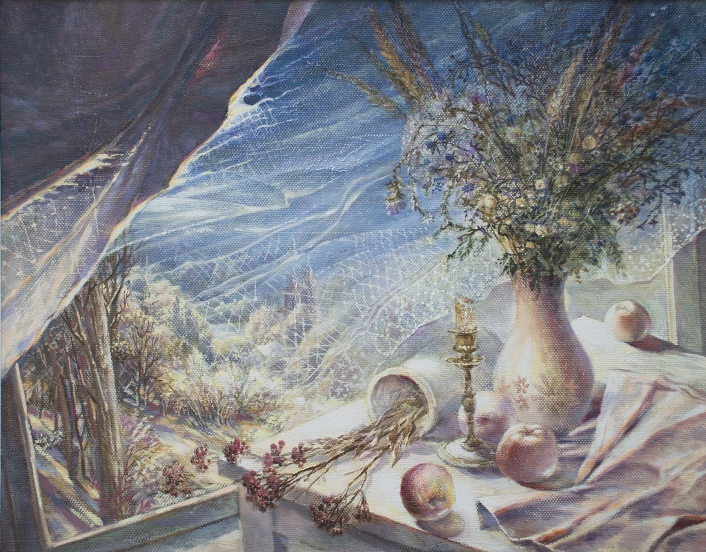    © Станислав Дымов. Зимний натюрморт. Холст, масло. 50 х 75см. 2001.