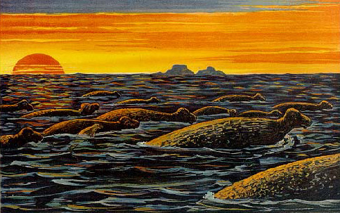 морские коровы в живописи