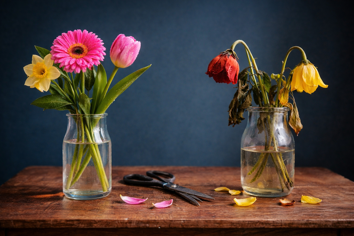   Биология срезанных растений: почему некоторые увядают уже на следующий день, а другие стоят и радуют долго.