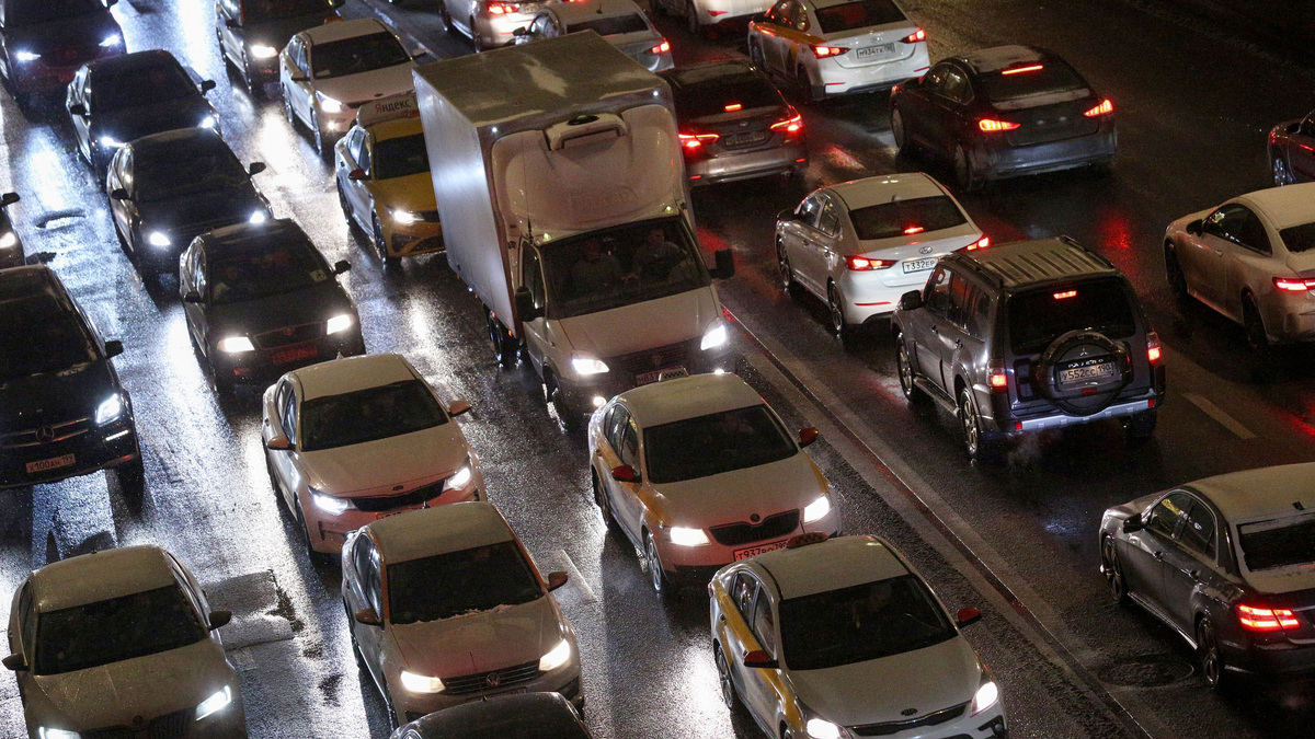    Москва зима пробка автомобиль авто АГН