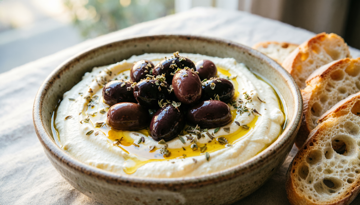 Крем из феты с оливками