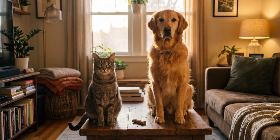 Кошка научила пса команде - теперь лакомства получают оба