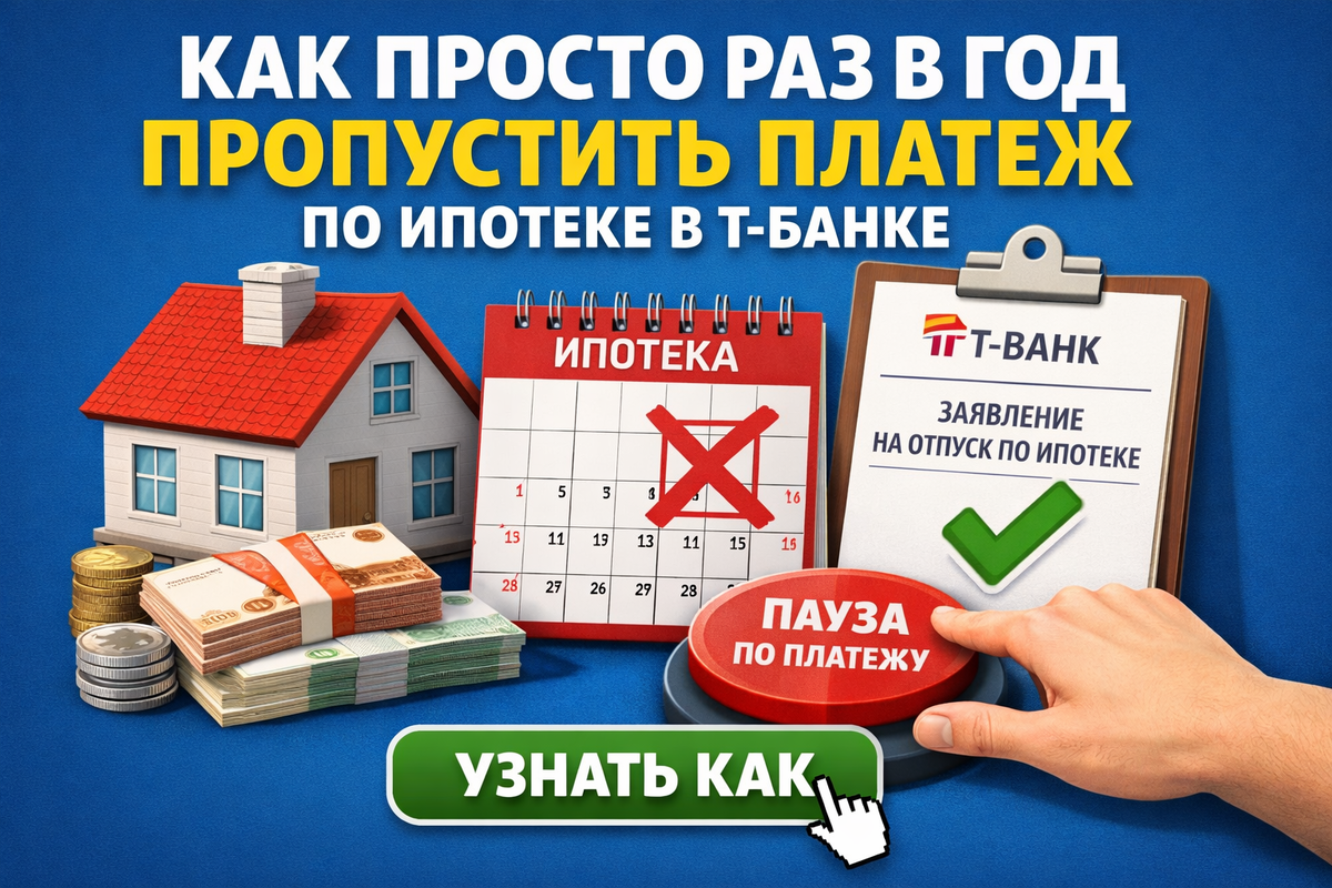 Как просто раз в год пропустить платеж по ипотеке в Т-Банке