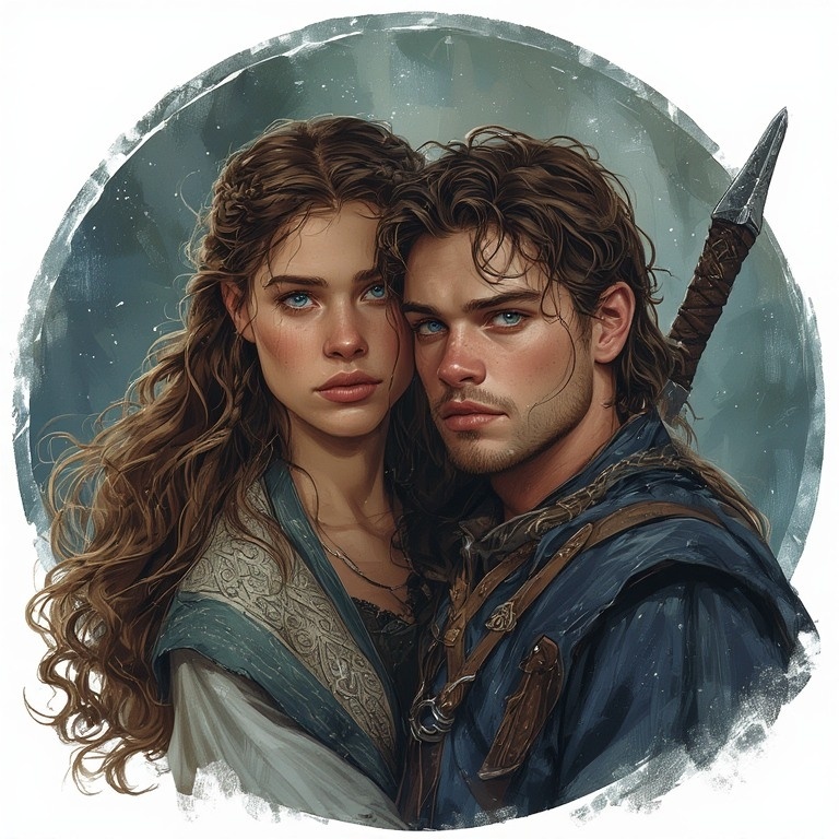Арагорн и Арвен из "Властелина колец". Обложка аутентично для СИ сгенерирована нейронкой.