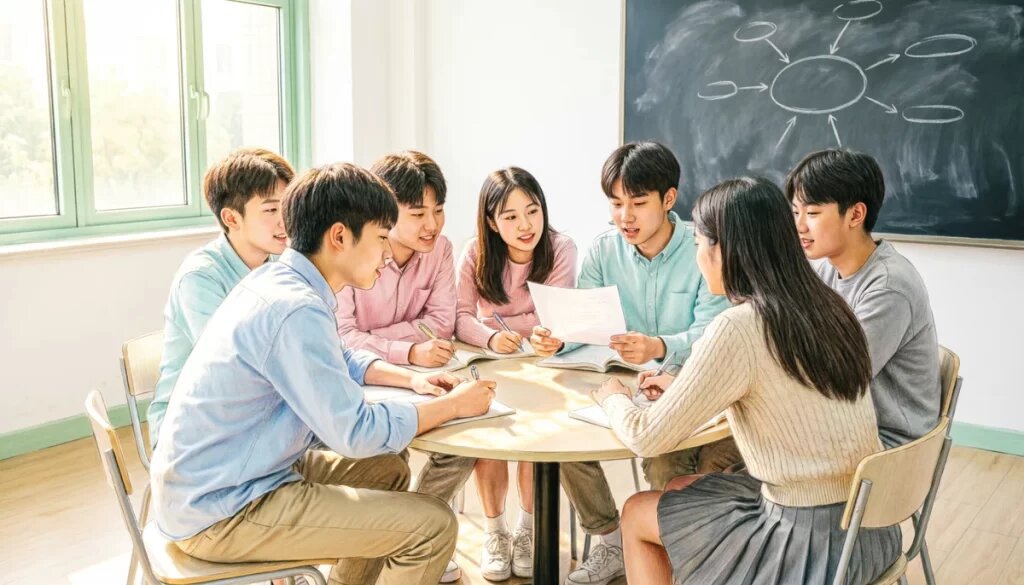    Ребята разбирают реальные истории в формате кейс-челленджа. Фото с апробации сценария. OLGA BORISOVA