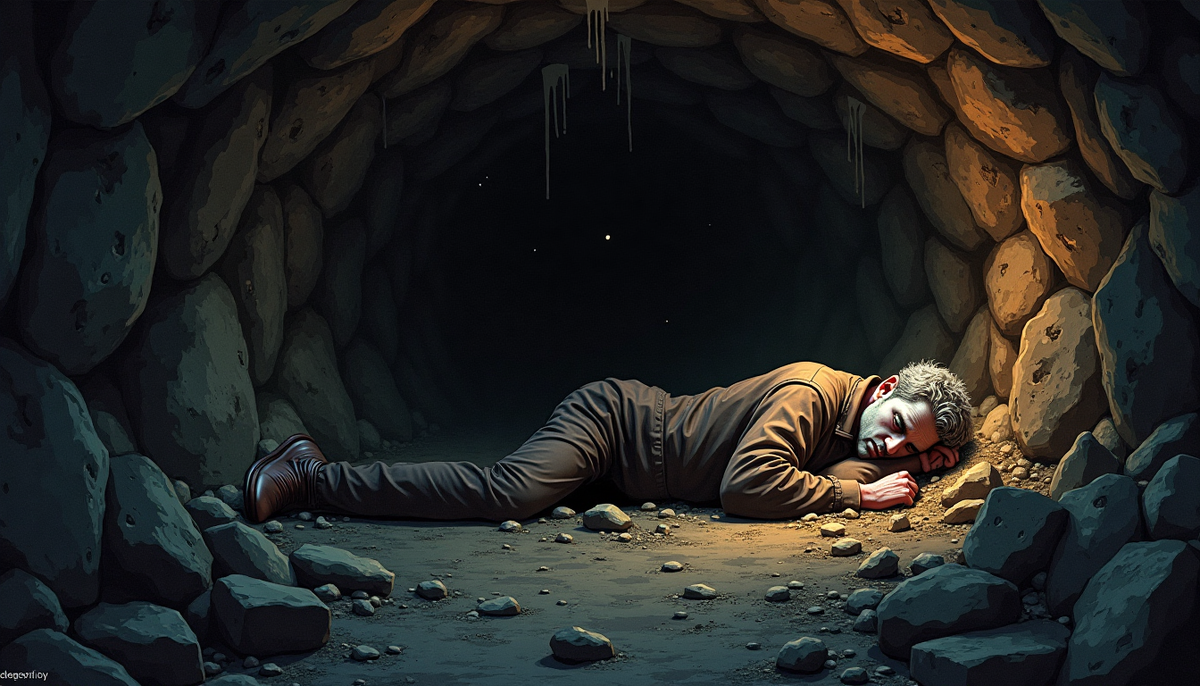 Его разум, словно бездонная пропасть, поглотил свет надежды. Он проклинал судьбу, несправедливость мира, свою несчастную долю. Каждый шорох казался предвестником окончательного обрушения, каждый вдох - последним. 