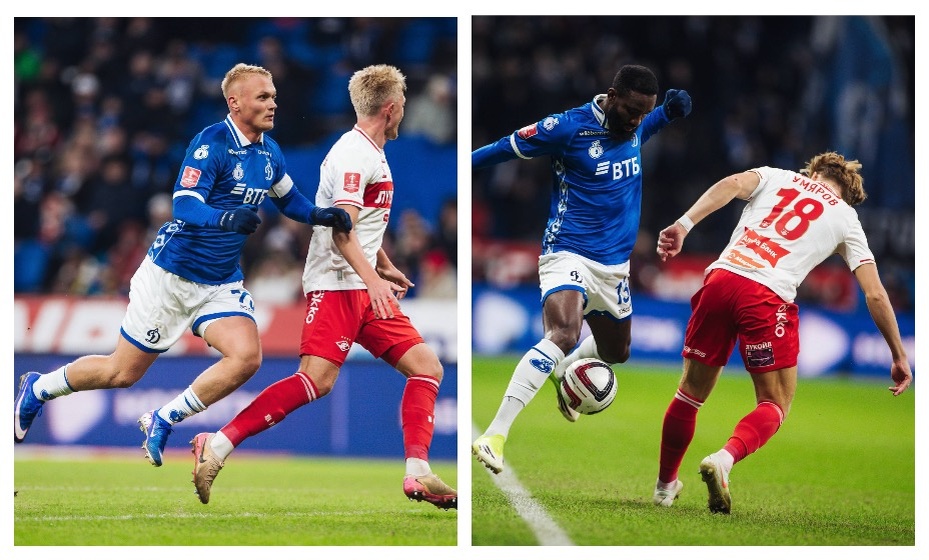    Динамовцы уничтожили "Спартак" во втором тайме. Фото: коллаж