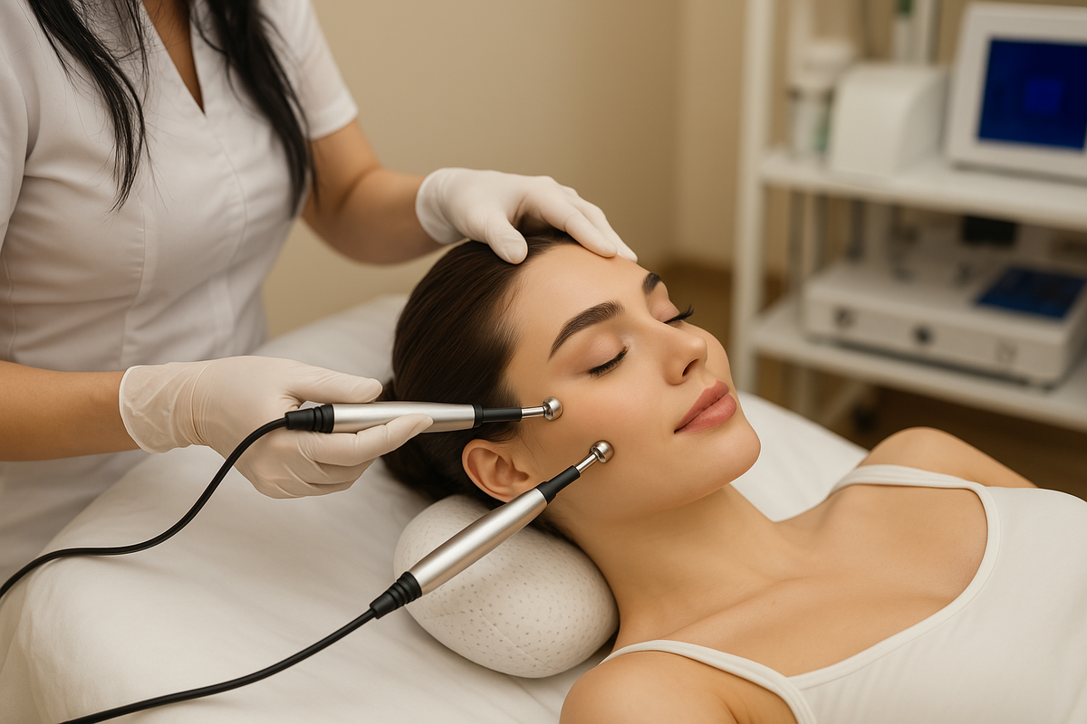 Микротоковая терапия улучшает овал лица, уменьшает мелкие морщины и отёки, а также делает кожу более свежей за счёт активации микроциркуляции и регенерации.