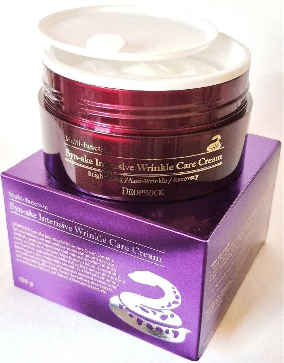 Deoproce крем для лица с пептидом змеиного яда Syn-Ake Intensive Wrinkle Care Cream, 100 g Оригинал.