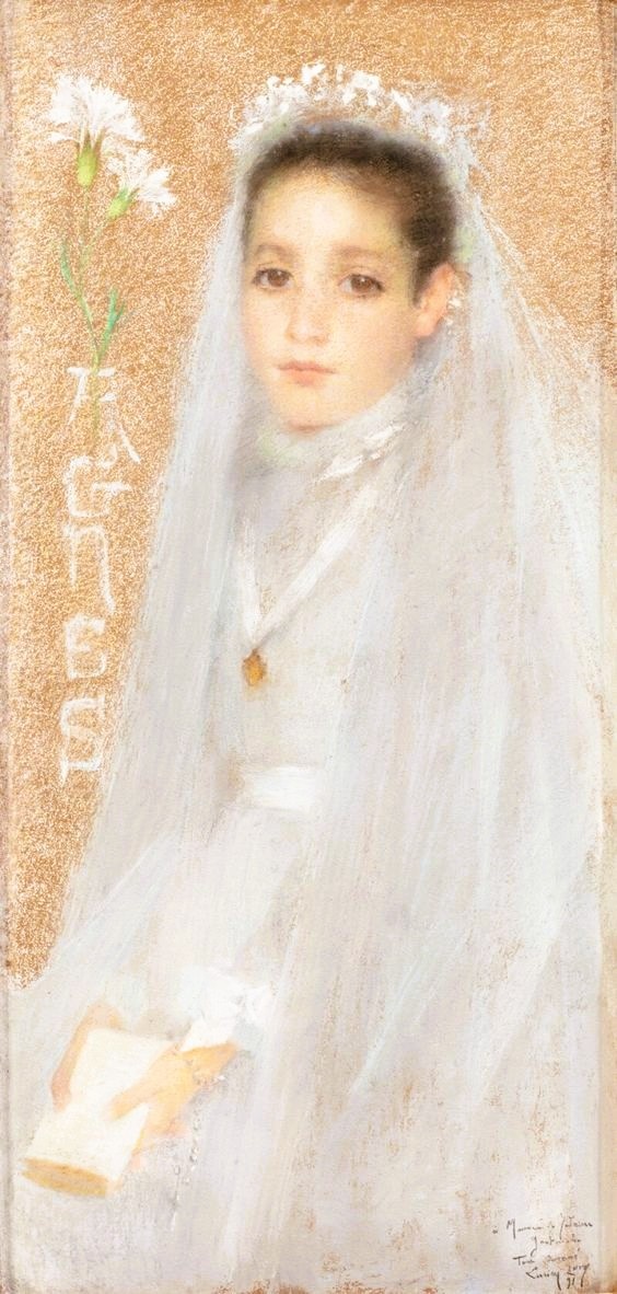 Люсьен Леви-Дюрмэ "Портрет Агнес в платье для причастия" (1908)