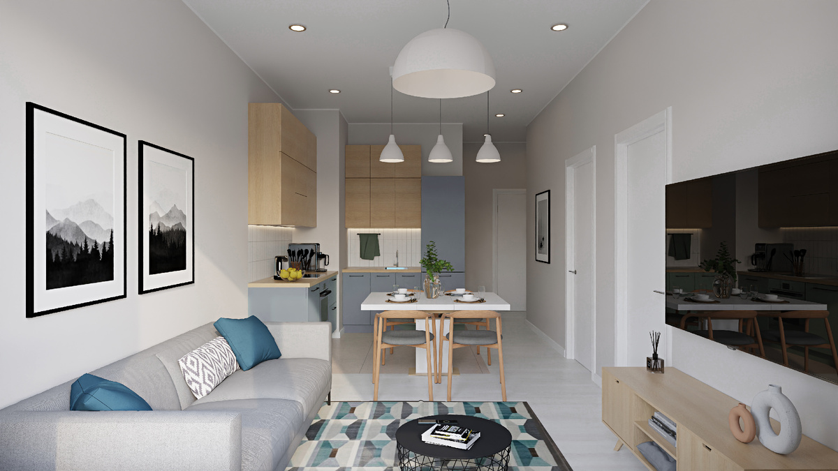 Вариант ремонта кухни-гостиной