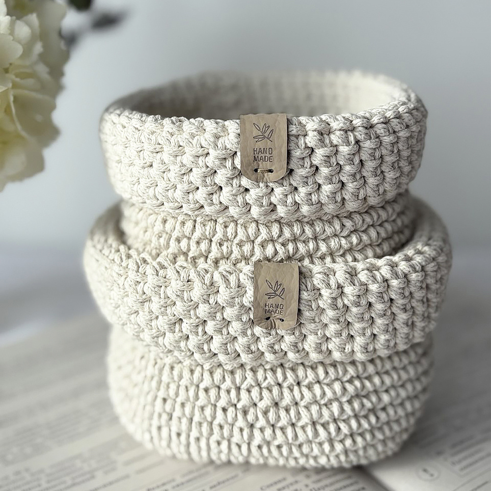 Хлопковая корзина RoLens Cube, ручная работа