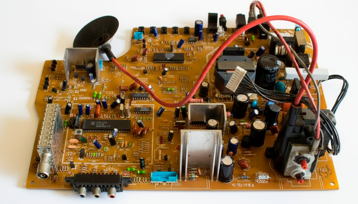 Массивные компоненты занимают немало места на плате