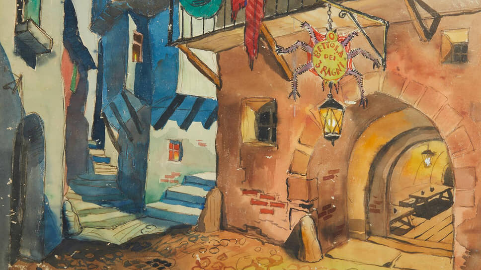 Николай Бенуа. Проект театральной декорации для Romano Benois Theatre Company.📷Фото: Bashmakov Gallery