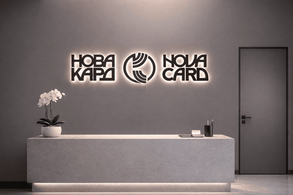 Вывеска в офисе: как оформить стену за стойкой в приемной