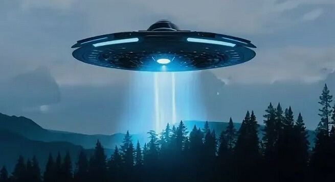 Ufo in the sky Premium Stock