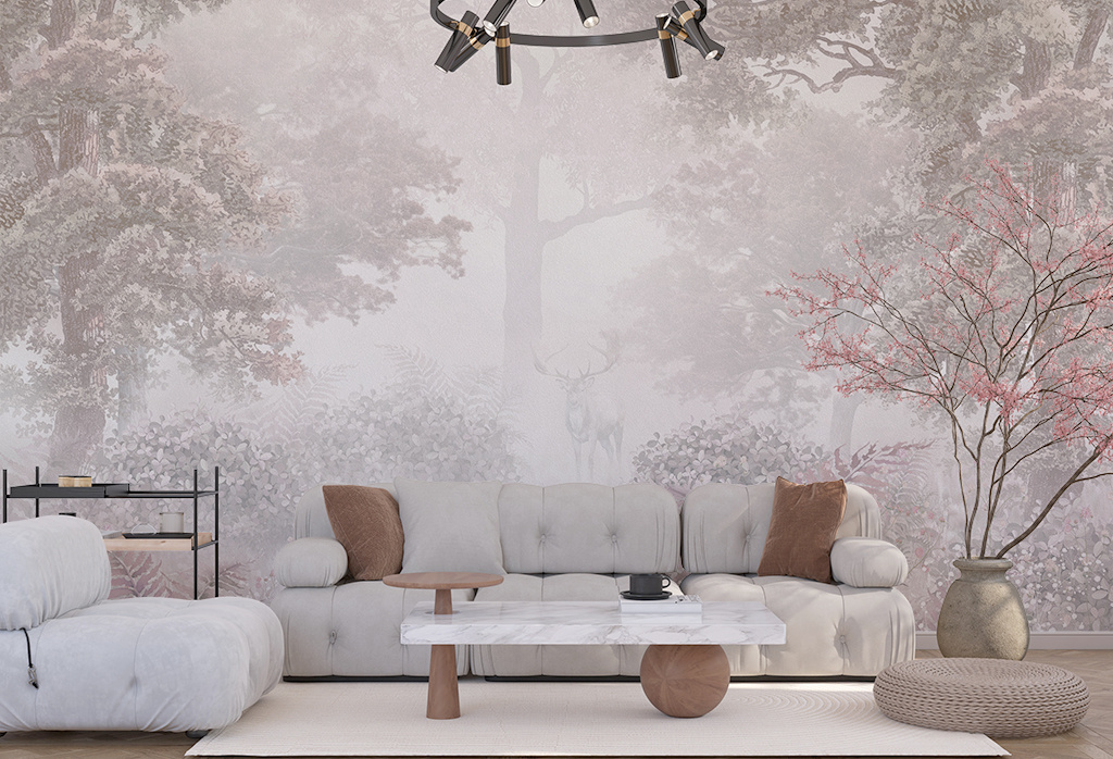 Ссылка на фреску с авторским изображением: https://art-fresco.ru/catalog/lesm/tikhiy_les_v_nezhno_rozovykh_tonakh?sphrase_id=117121