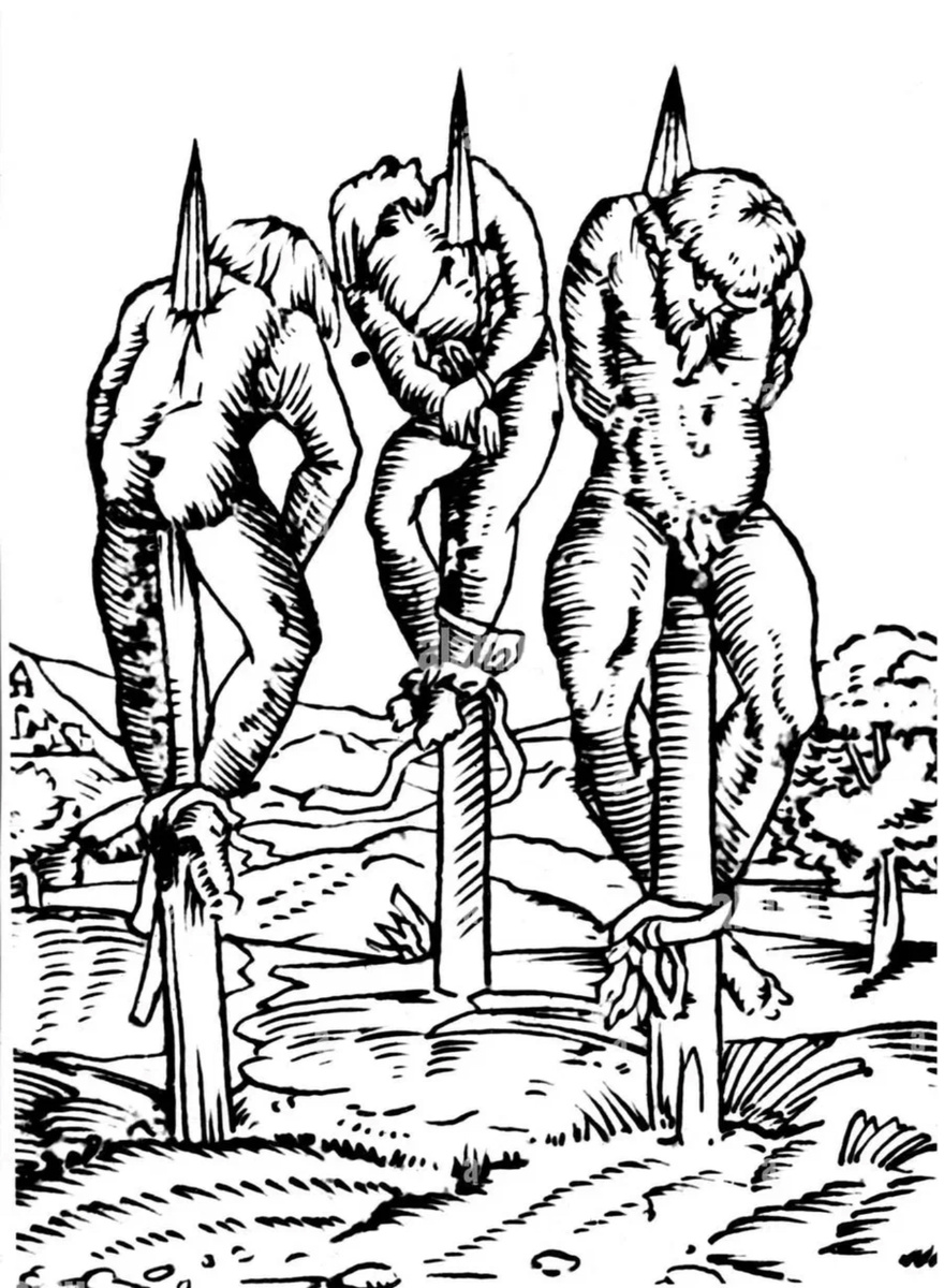 Средневековая миниатюра, изображающая казнь через сажание на кол. Этот способ наказания был широко распространен в Османской империи, и Влад Цепеш лишь вернул врагам их же оружие.