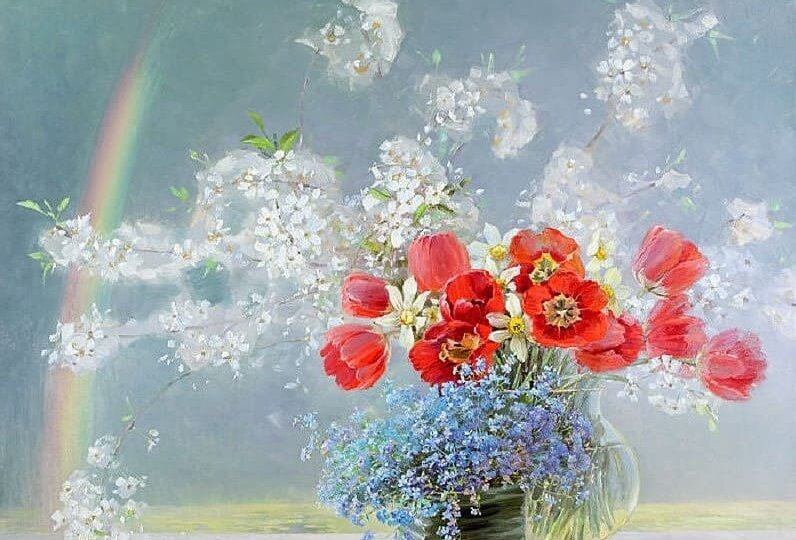 Прекрасные цветочные композиции в живописи художницы Марии Захаровой.