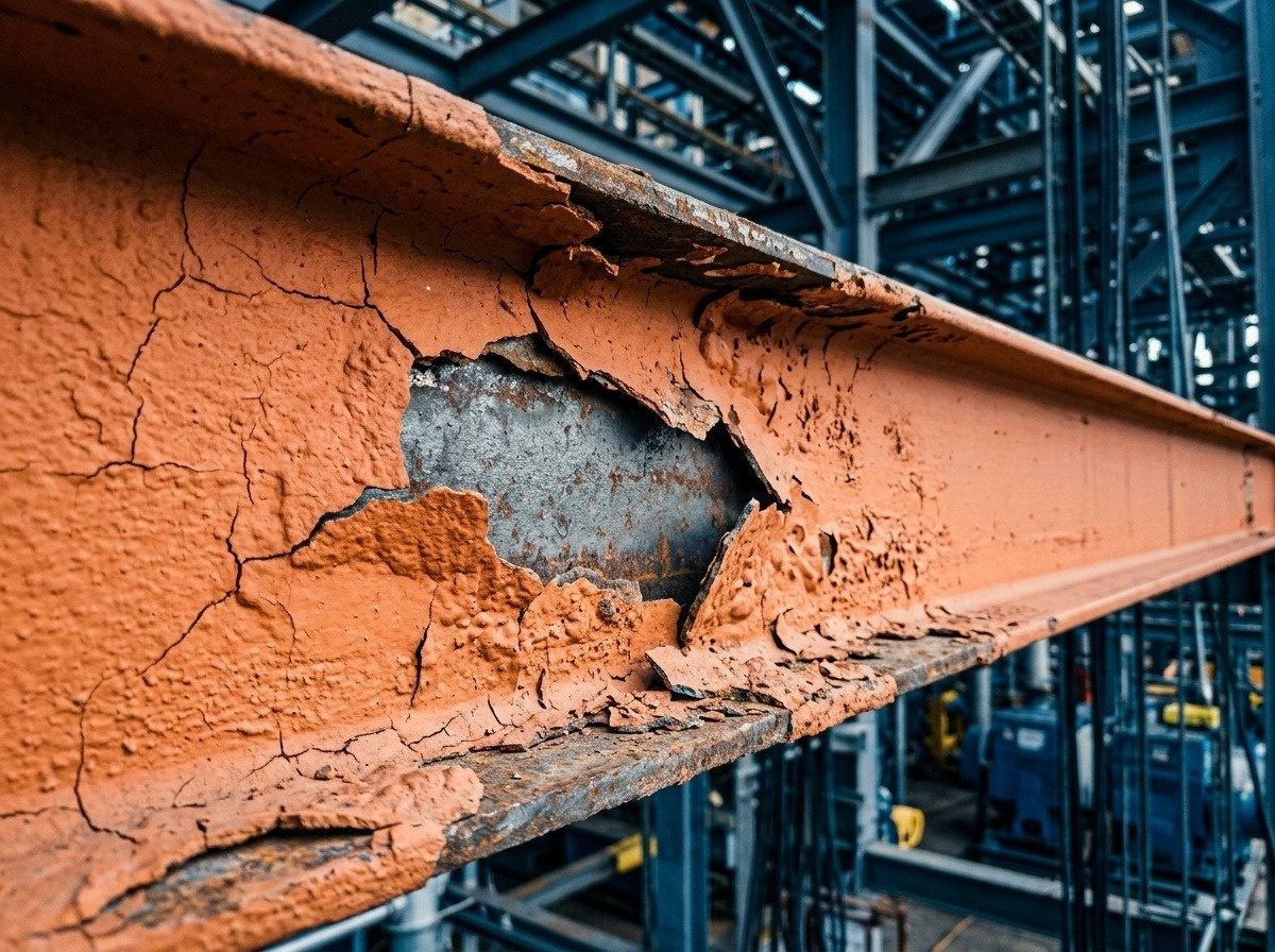 Отслоение огнезащитного покрытия — результат грубых нарушений технологии