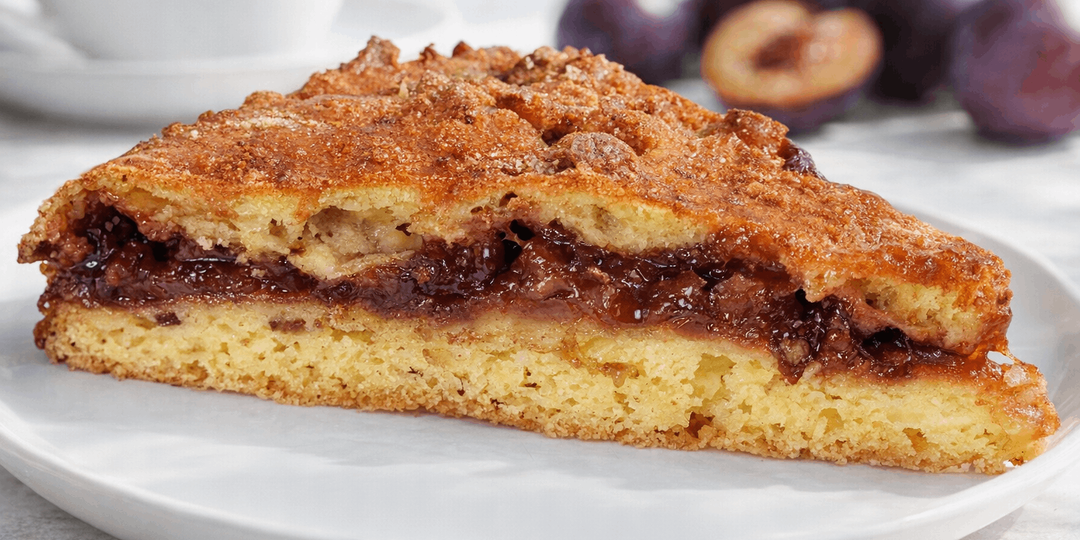 🟣Низкокалорийный ПП-пирог со сливами без сахара и глютена