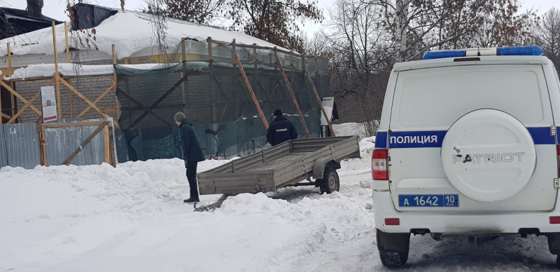    Движение перекрыто в центре Петрозаводска около места пожар в Доме горного начальника Ирина Меркова