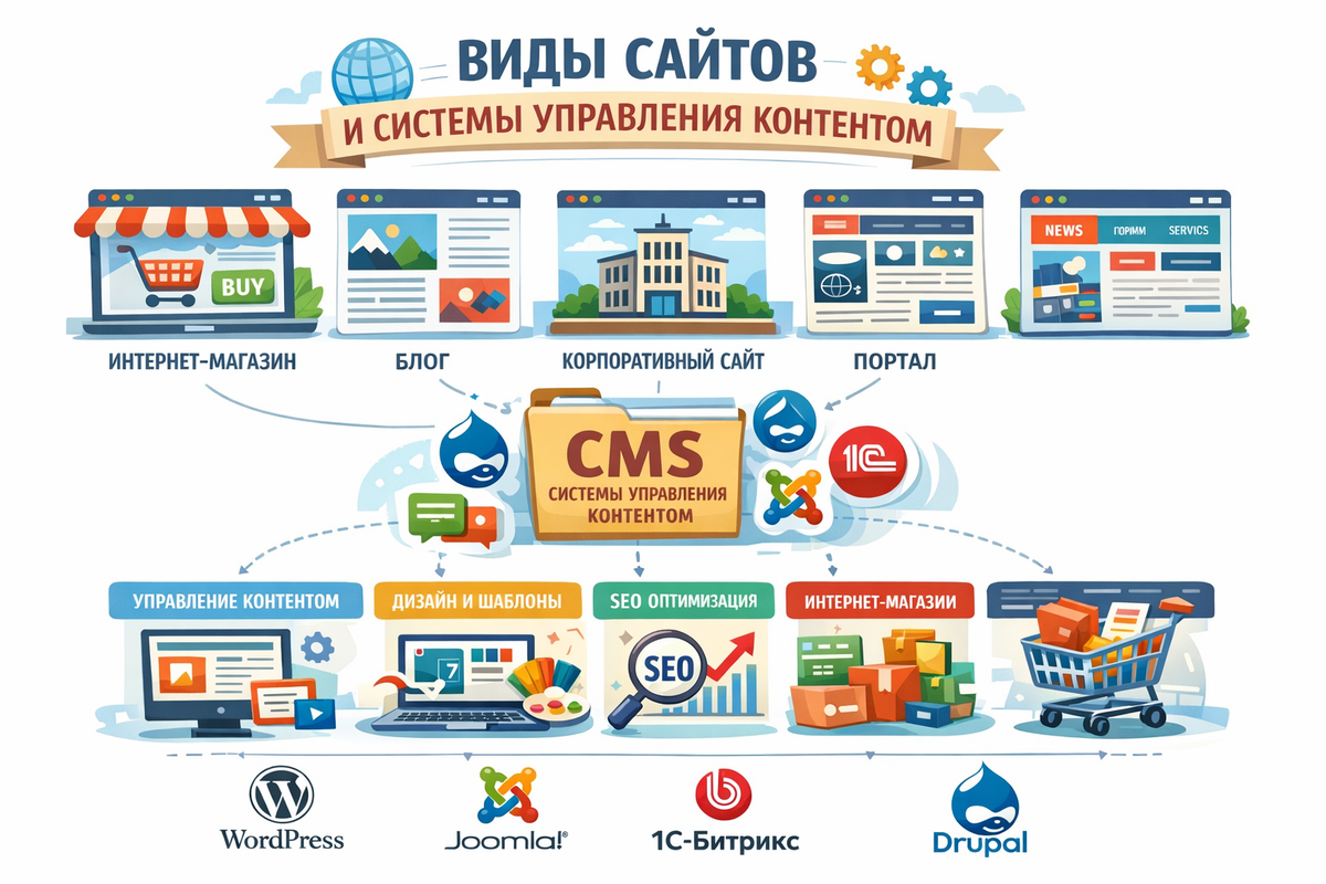 Виды сайтов и системы управления контентом