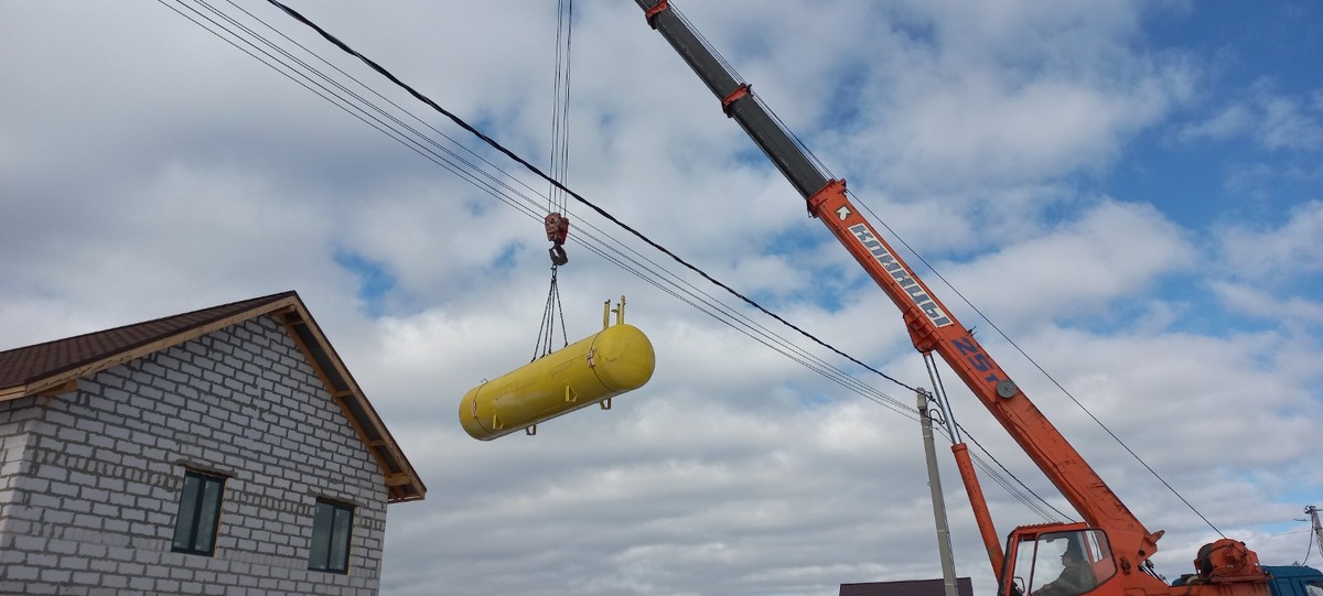 Установка газгольдера на участке