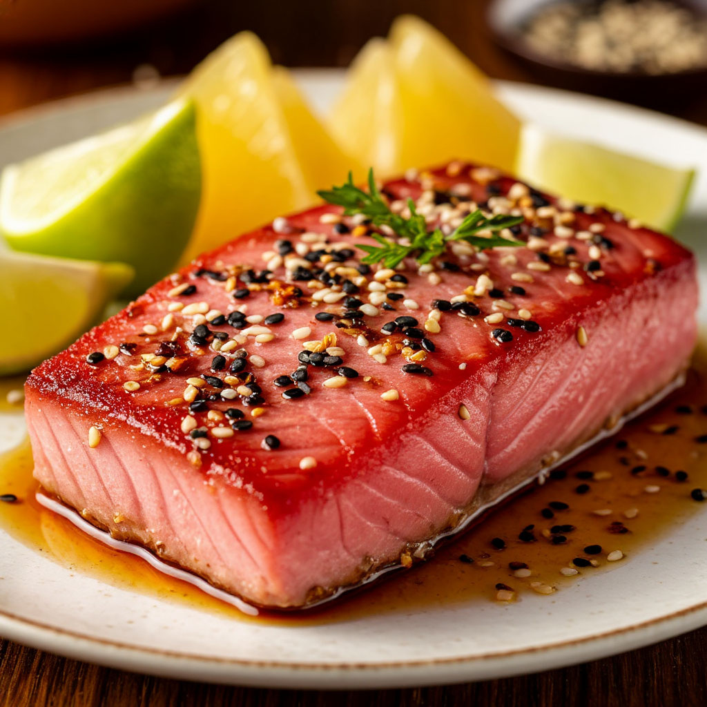 Стейк из тунца с корочкой