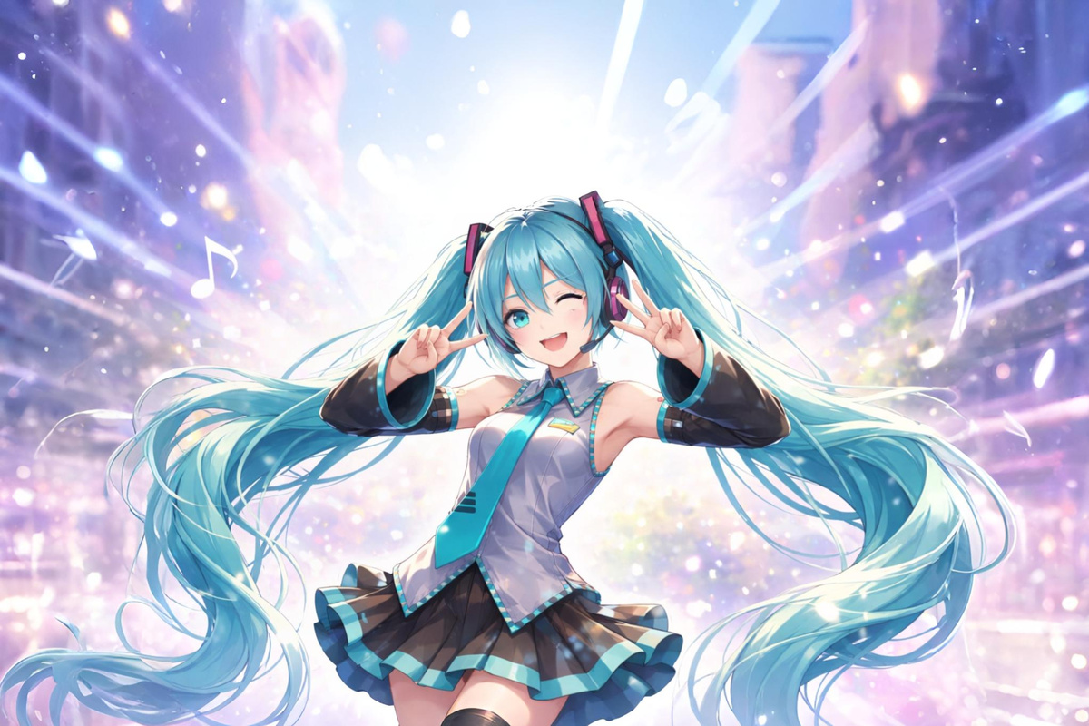 Хацунэ Мику - первый вокалоид. Её имя было выбрано путём сочетания хатсу (первый), ne (звук) и Miku (будущее), что означает "Первый звук будущего"