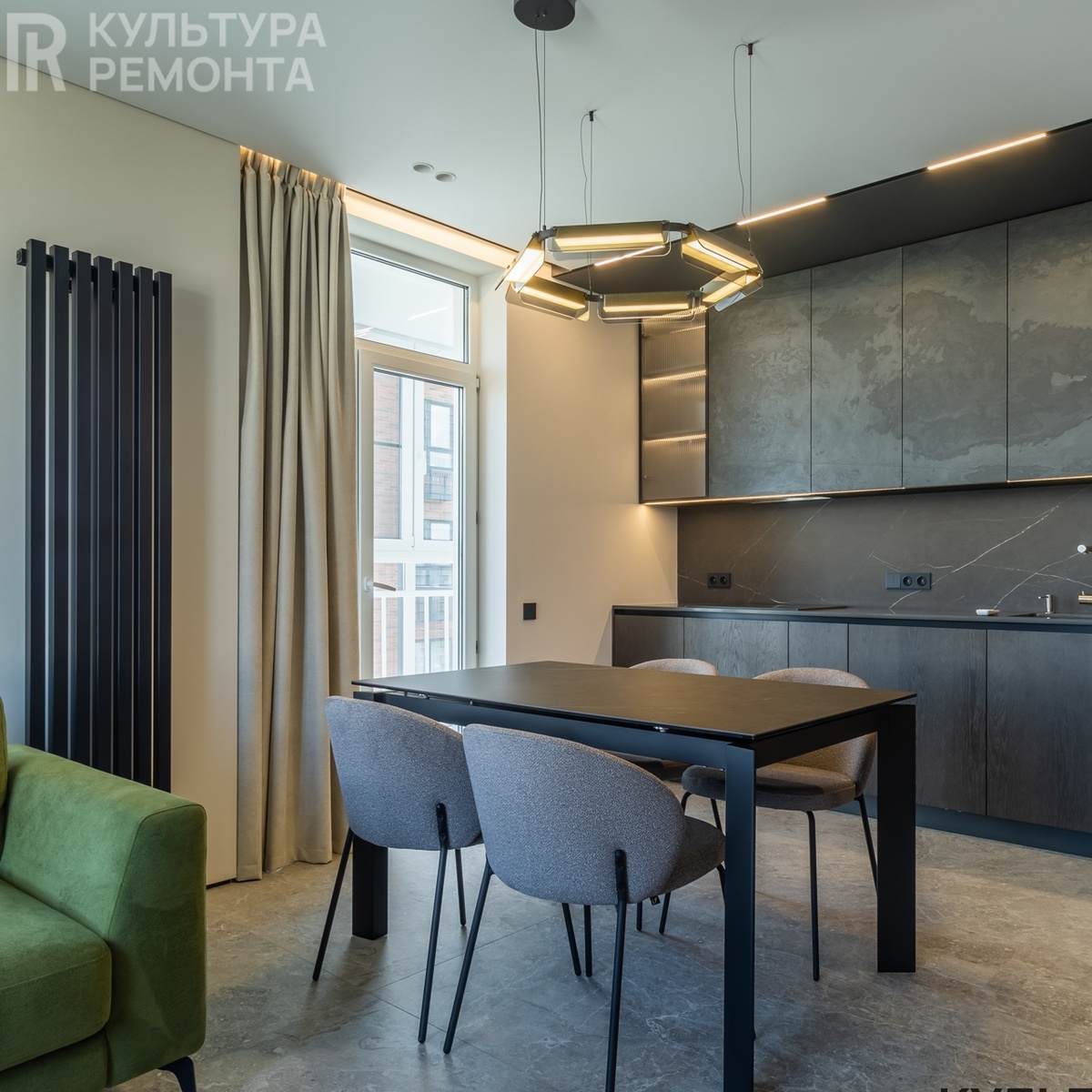 Кухонная зона. Интерьер.