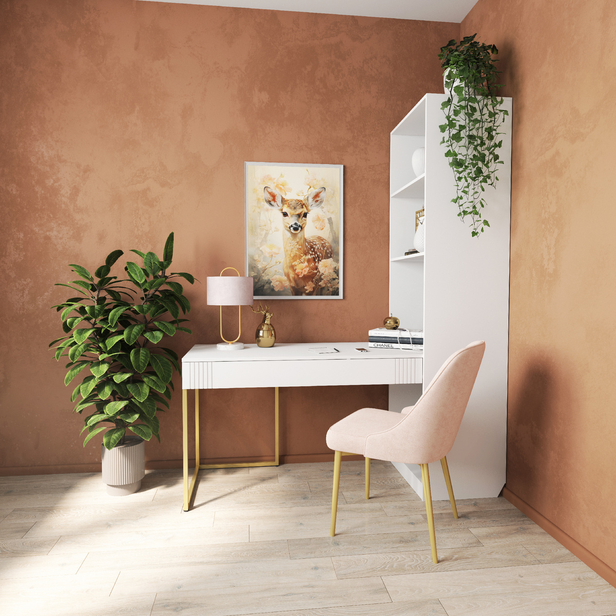 Мебель белого цвета в комнату девочки.