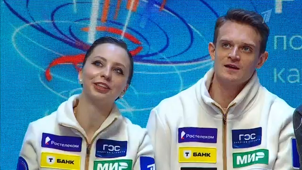    Александра Бойкова и Дмитрий Козловский. Фото: стоп-кадр прямого эфира "Первого канала"