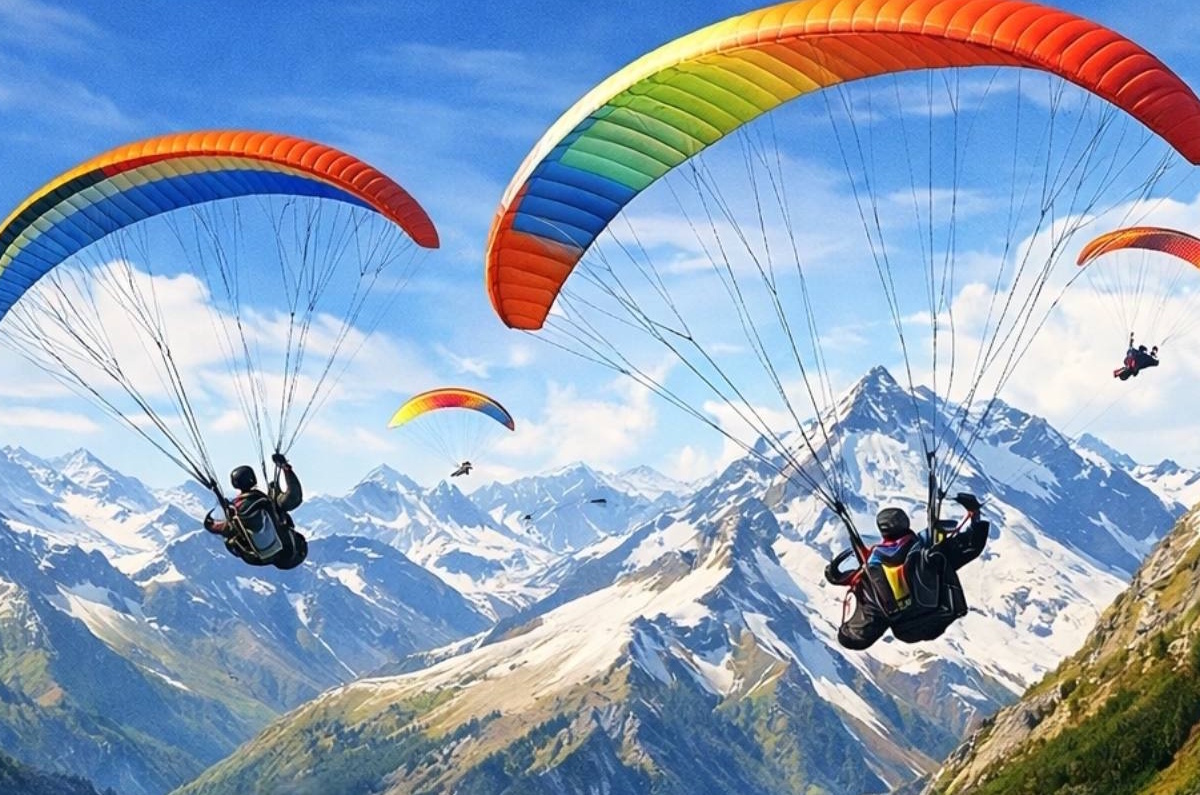 Кубок парапланеристов проводится в начале марта в Домбае второй год подряд.
