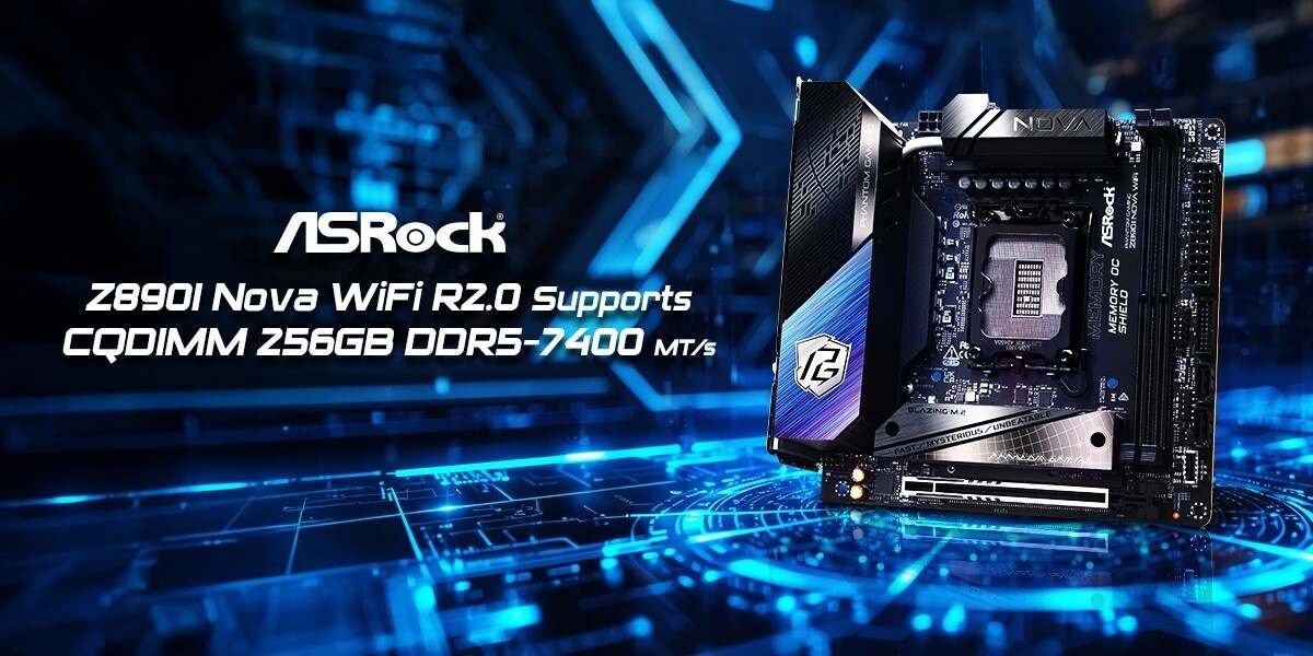    ASRock Z890I Nova WiFi R2.0 разогнала 256 ГБ DDR5 до 7400 MT/s