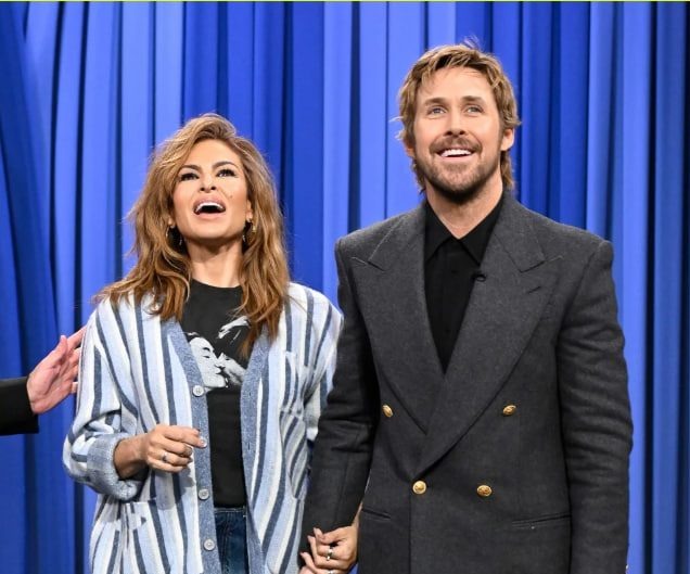    Ева Мендес и Райан Гослинг. Кадр из шоу шоу «Сегодня вечером» (The Tonight Show Starring Jimmy Fallon)