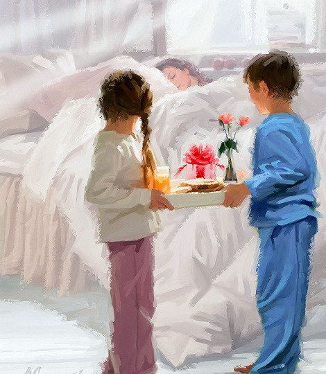 Трогательные праздничные акварели для женщин от художника Ричарда Макнила (Richard Macneil).