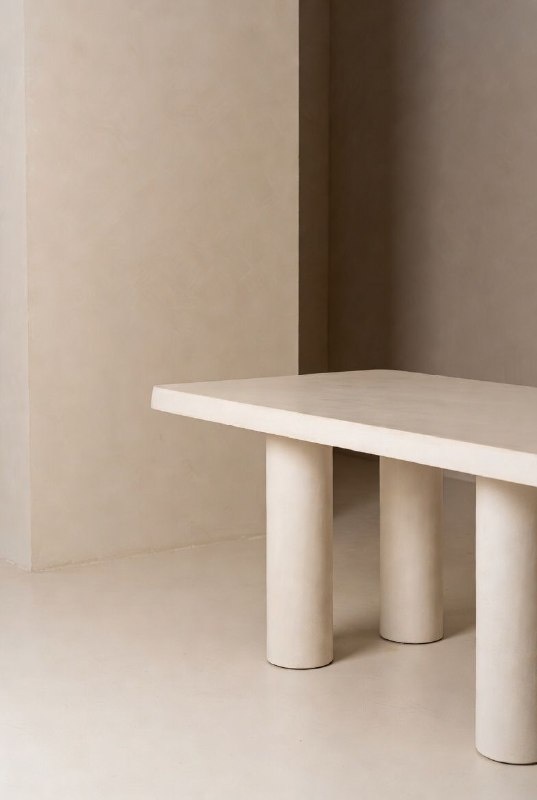 Современный обеденный стол из микроцемента