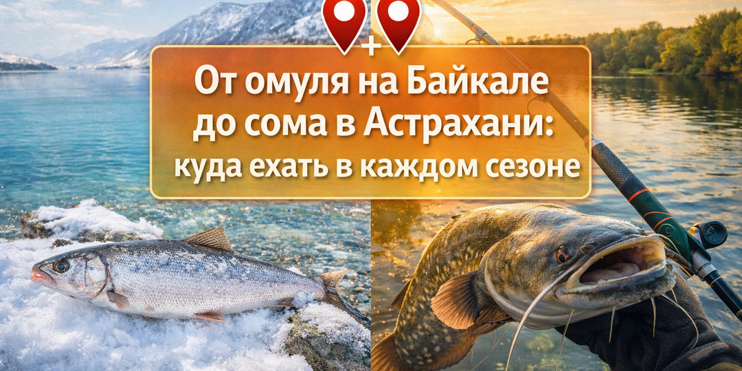 От омуля на Байкале до сома в Астрахани: куда ехать в каждом сезоне.