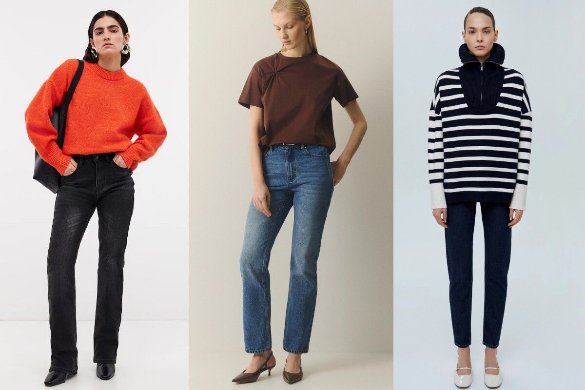 Узкие штанины со средней посадкой вернулись в коллекции и гардеробы. Источник: baon.ru, lamoda.ru, idol.ru📷
