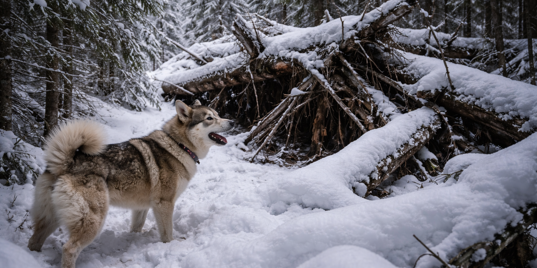 Лайка не подпускала меня к старому бурелому в ельнике