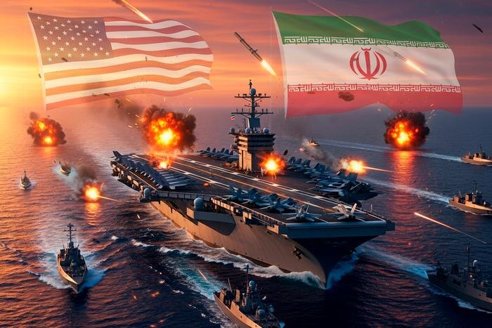 Иран нанёс удары по американскому авианосцу, США топят корабли с дронами. Обложка © Shutterstock / FOTODOM / Shutterstock AI