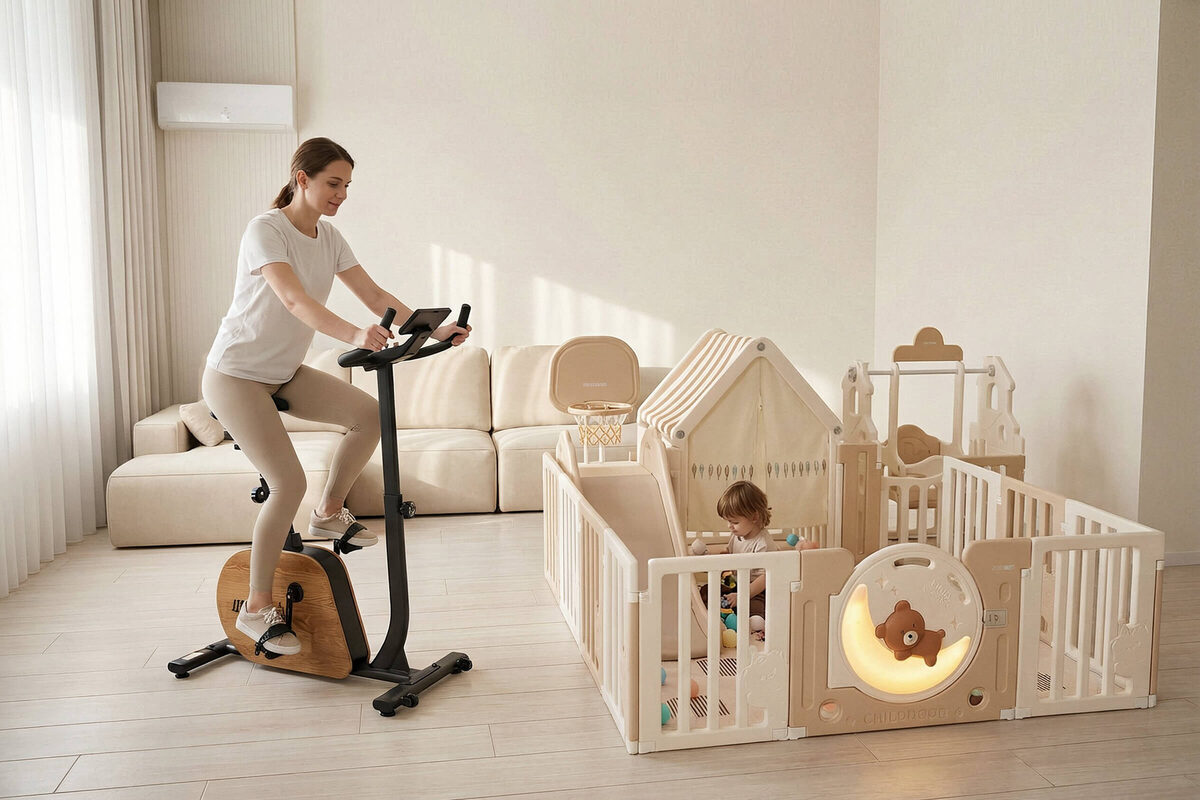 Манеж UNIX Kids. Велотренажер UNIX Fit 