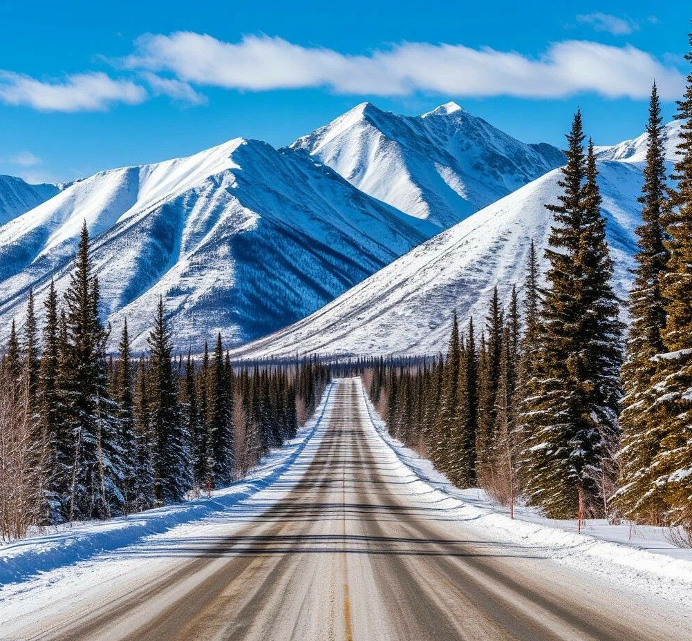 Дорога на Байкал пролегает чрез заснеженные холмы и богатые леса