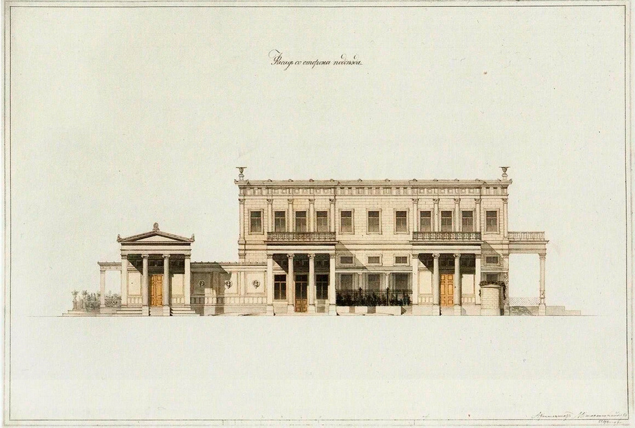 Проект усадьбы Лейхтенбергских А. И. Штакеншнейдера // Источник: https://www.citywalls.ru/photo160048.html?s=uls5tuncht40sup2gi8sabggf6