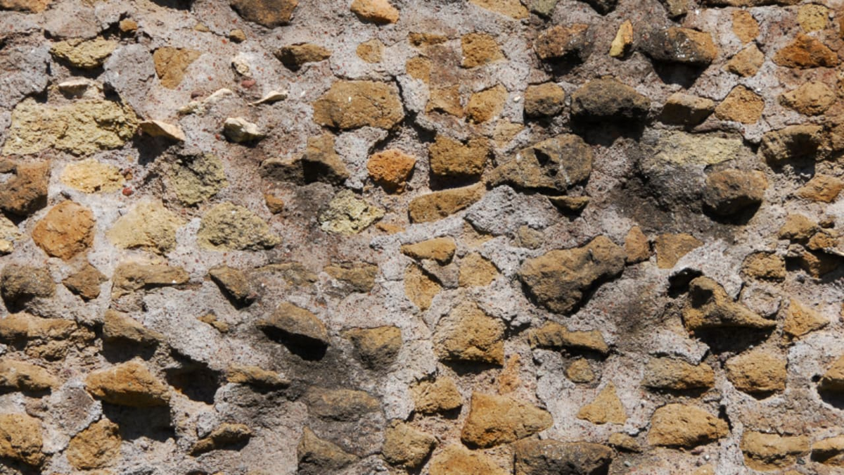 Стена из римского бетона крупным планом