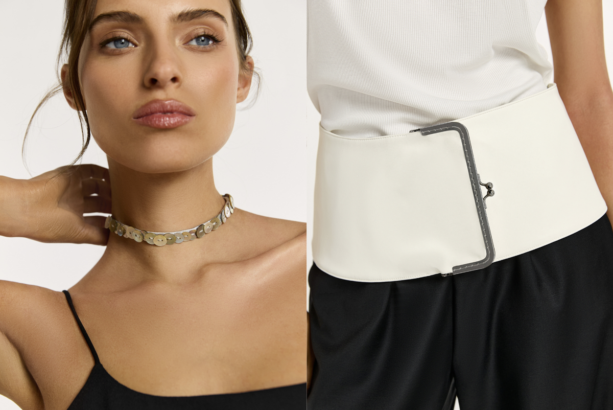 Ремень с фермуаром и чокер Del Mar. Nude Story