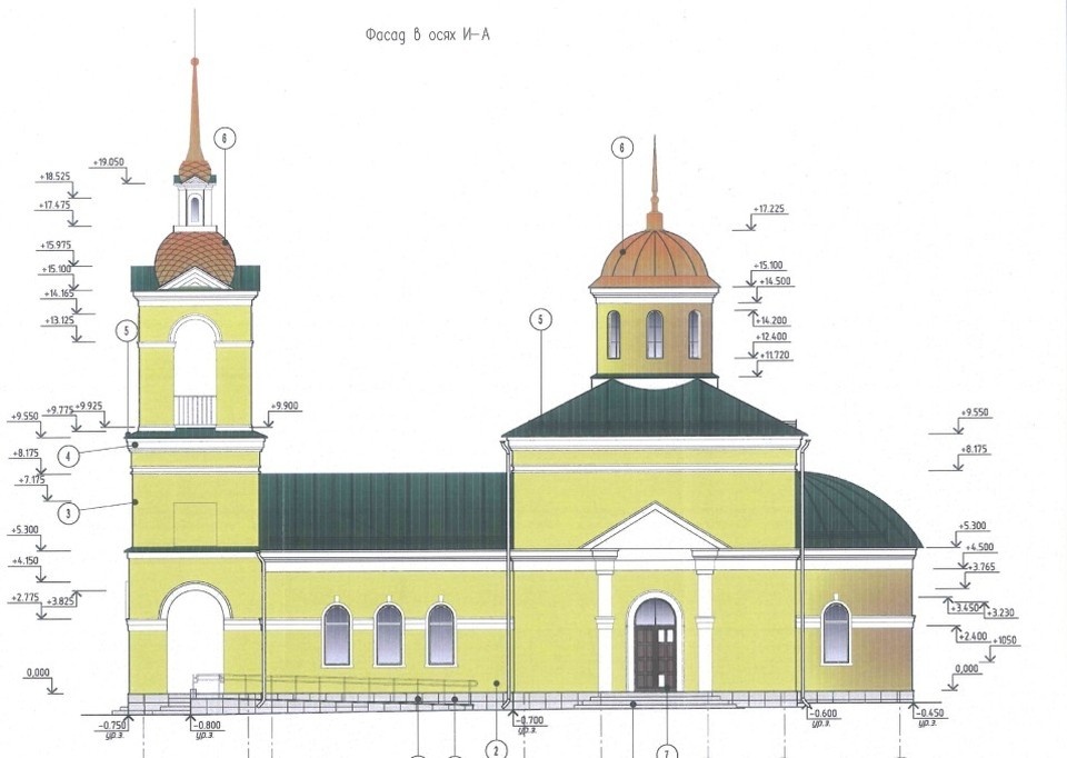   Храм будет одноэтажным с двумя куполами / Фото: ООО "Проектное бюро Баканов" / tgl.ru